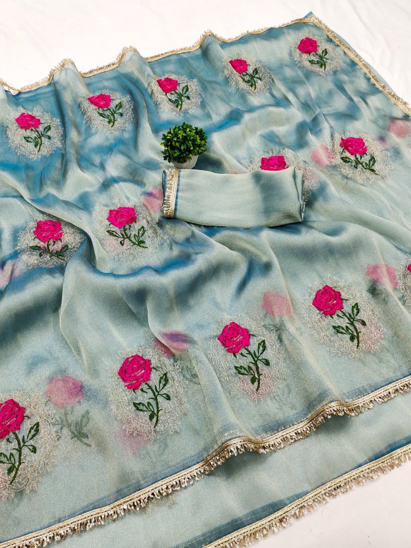 Ktd 3021 Gabana Silk Emberodery Work Saree